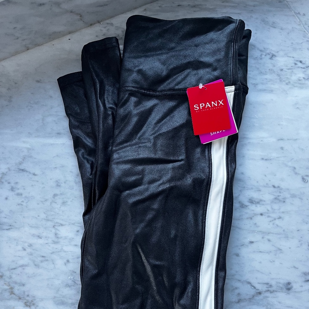 Spanx Faux Leather Black Pants: new with tags